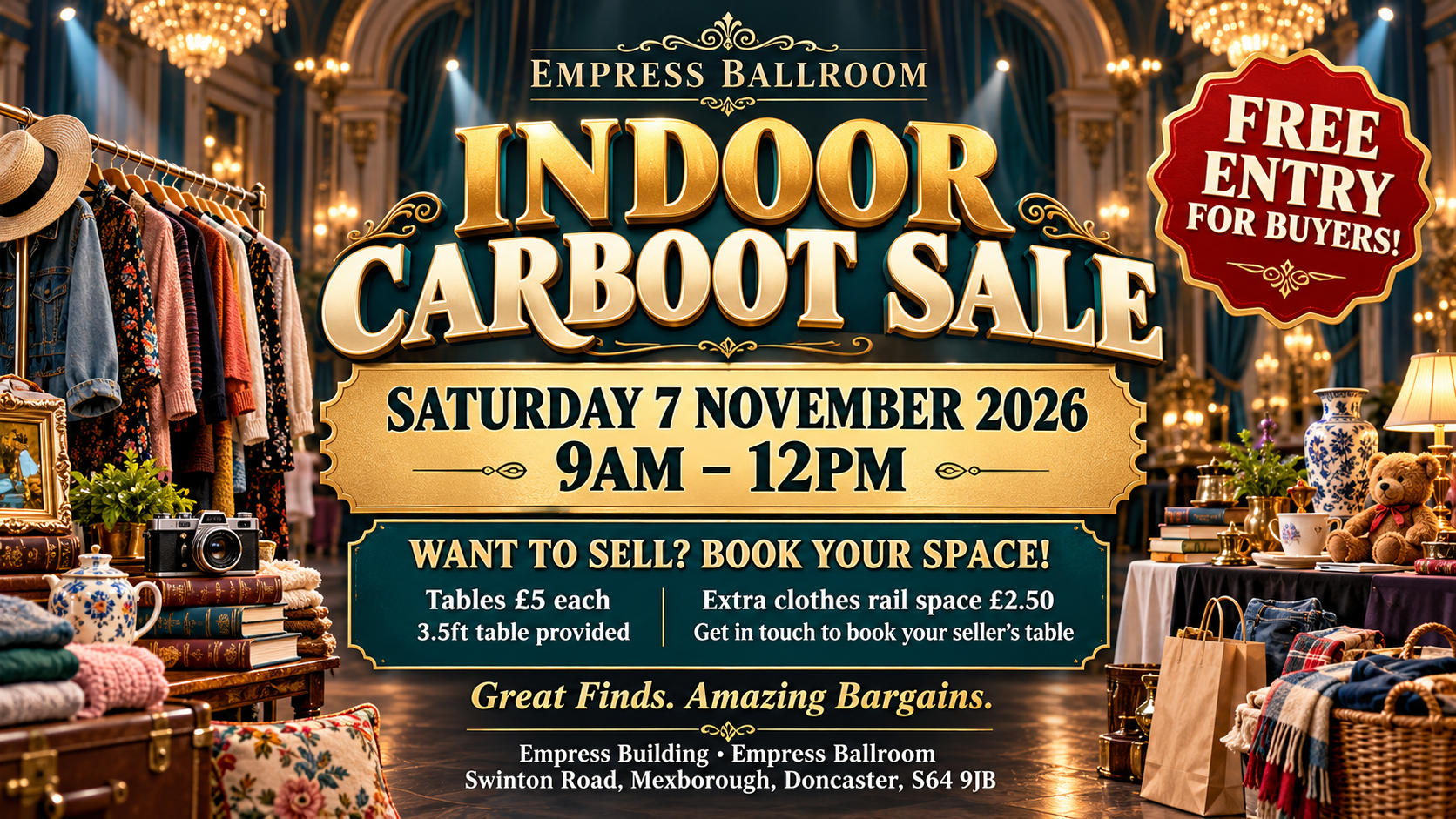 Empress Ballroom Indoor Carboot Sale Poster